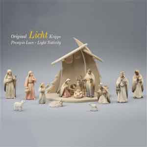 Presepe Luce - 15 Figure + capanna e albero